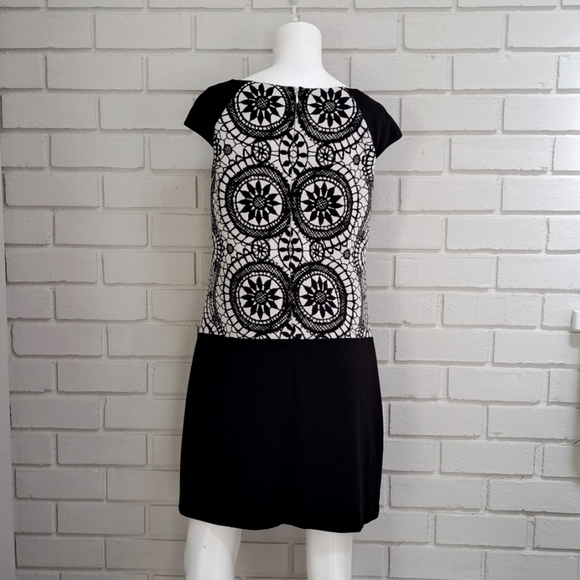 JAX Black/White Lined Dress. Size 8 - Picture 5 of 9
